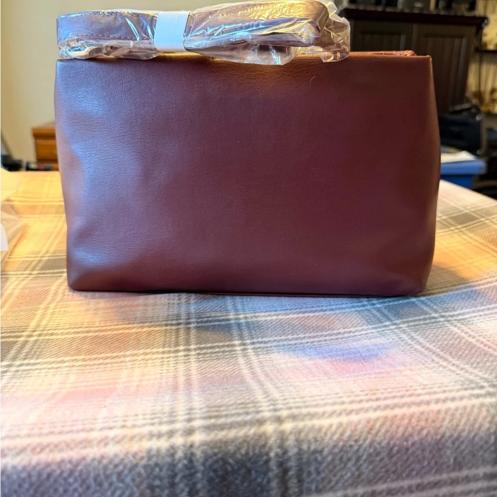 Bebe Yara Woven Small Satchel/ crossbody new burgundy